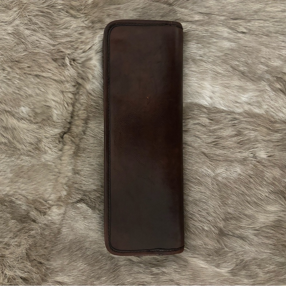 Authentic YSL Calf Hair Brown Leather Clutch Bag Yves Saint Laurent - Picture 2 of 15